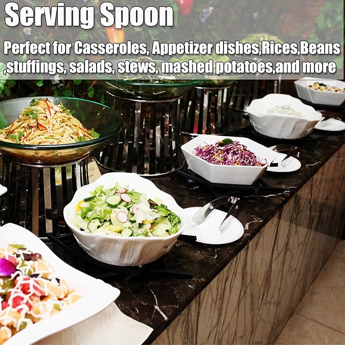 8'' Serving Spoons 18/10 Stainless Steel Buffet Serving Spoons,Dishwasher Safe,Pack of 2