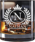 Personalized Whiskey Glass for Men, Custom Engraved Name & Initial Rocks Glasses, 11oz, Barware for Men, Father’s Day Gifts