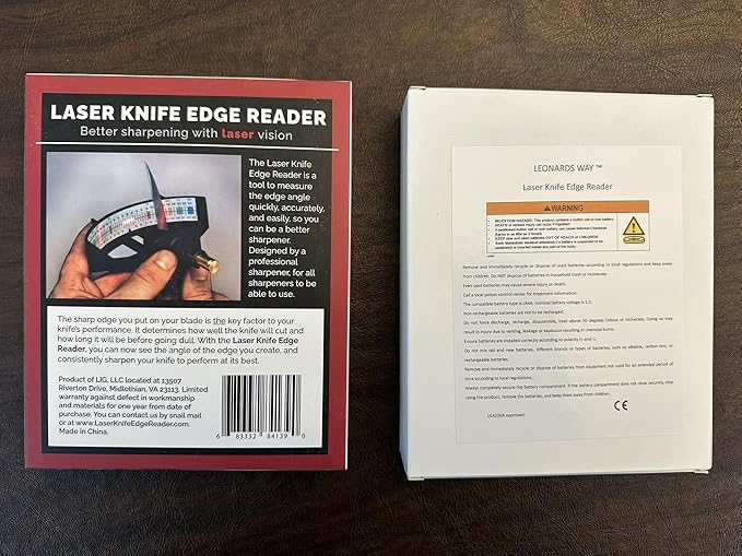Laser Knife Edge Reader- See how sharp your knife is with laser precision. For use with sharpening stones and professional equipment.