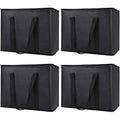 4-Pack Insulated Reusable Shopping Grocery Bags, X-Large Soft Cooler Bag Insulated, Boadon Collapsible Grocery Shopping Tote Bags for Food Delivery, Portable Softside, Black