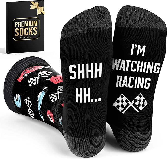 VICRAZY Racing Car, Sport Car Socks for Men, Women - Formula 1 Gifts, Racing Socks, Stocking Stuffers for Men, Women