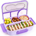 EASYFUN Bento Box Adult, Lunch Box, 4-Compartment Lunch Containers, Drop-Proof, Dishwasher Safe & Made with BPA-Free Materials (Green)