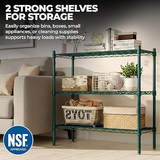 NSF Approved Heavy Duty Epoxy Wire Shelf for Kitchens, Utility Rooms, Storage, Offices & Home