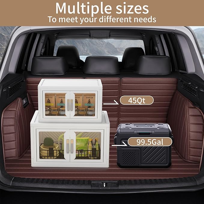 Large Stackable Storage Bins with Lids, 460QT-115QT*4Pack Foldable Cabinet for Closet Organizers, Plastic Storage Containers Box with Wheels