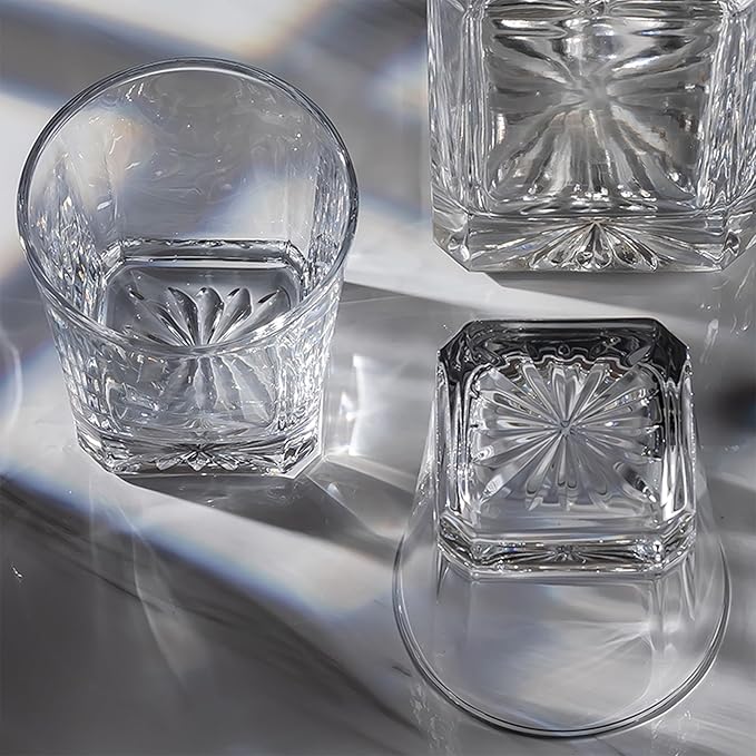 Personalized Groomsmen Whiskey Glass Gift Set - 4 Designs Custom Groomsman Gift - Personalized Wedding Bourbon Cup - 11 oz Engraved Groomsmen Scotch Glass in Wooden Box - Whiskey Gifts For Men