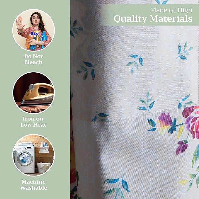Maison d' Hermine 100% Cotton Apron for women with Pocket Kitchen Chef Apron for Men Cooking Gardening Server Waitress