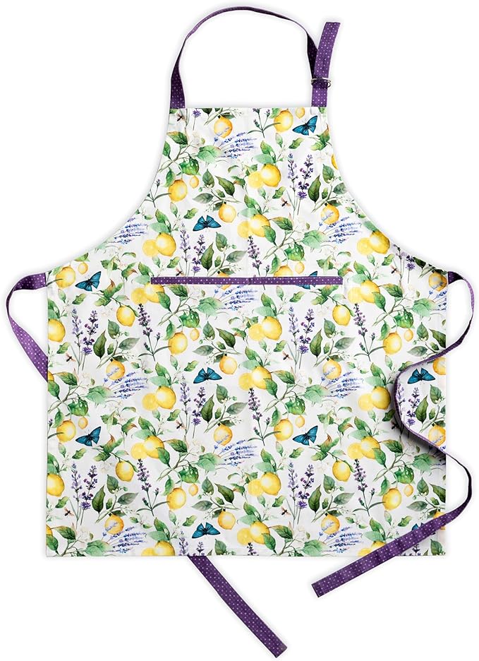 Maison d' Hermine 100% Cotton Apron for women with Pocket Kitchen Chef Apron for Men Cooking Gardening Server Waitress