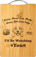 Personalized Engraved Bamboo Cutting Board, Funny Dog Gift for Dog Moms, Holiday Gift, Handmade Home Decor – I’ll Be Watching You (Labrador Retriever)