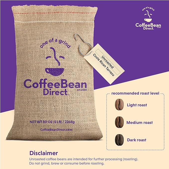 Coffee Bean Direct Unroasted Costa Rican Tarrazu, 5 Pound (Pack of 1)