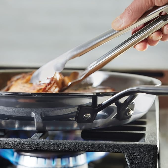 KitchenAid 5-Ply Clad Polished Stainless Steel Frying Pan/Skillet, 10 Inch - Stainless Steel