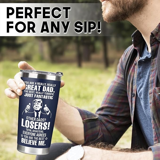 Christmas Gifts for Dad, Men - Gifts for Dad from Daughter, Son - Dads Birthday Gift Ideas, Happy Birthday gifts for Dads, Fathers - Best Dad Ever Gift, Present for dads - 20 Oz dad Tumbler