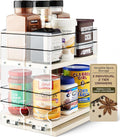 Vertical Spice - Large Pullout Sliding Spice Rack Organizer - 2 Individual 2 Tier Drawers - Premium Rolling Seasoning Holder/Caddy for Hidden Pantry Storage - Made in USA (6.9''W x 10.75" H x 10.6''D)