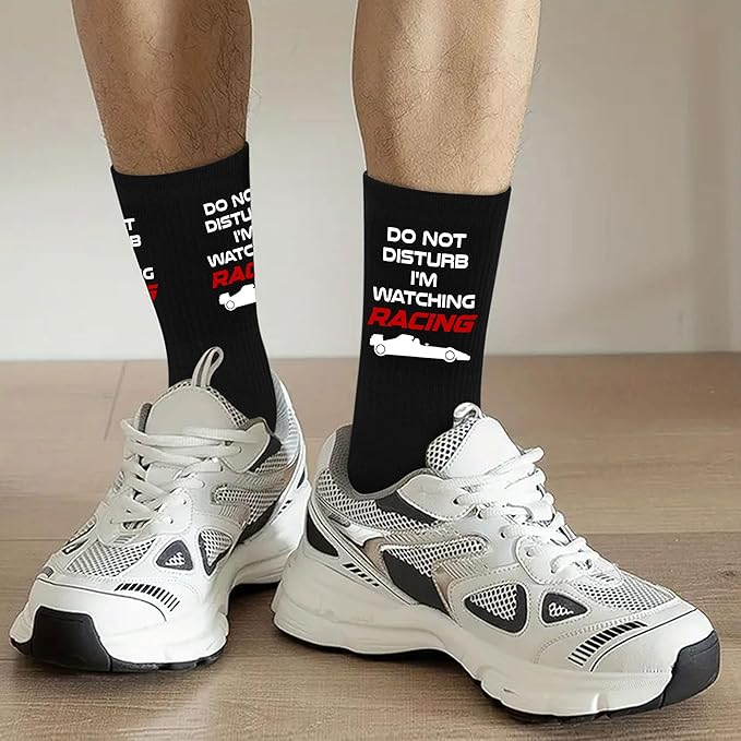 VICRAZY Racing Car, Sport Car Socks for Men, Women - Formula 1 Gifts, Racing Socks, Stocking Stuffers for Men, Women