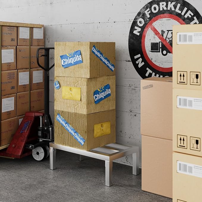 24" Long x 14" Wide | Height: 8" Off The Floor Aluminum Dunnage Rack | Storage in Restaurant, Kitchens and Garages and More!
