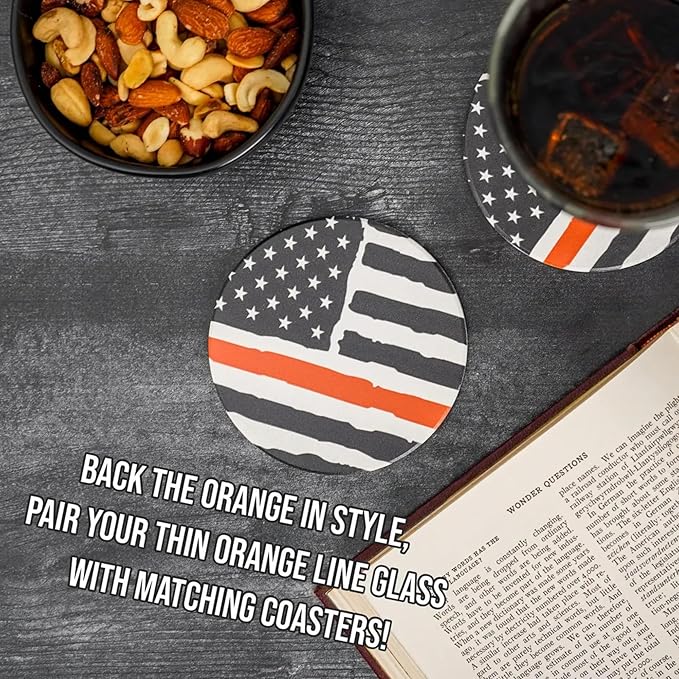 Blue Ridge Mountain Gifts - Thin Orange Line Pint Glass - Personalized Search and Rescue Glass, SAR Appreciation, Rescue Workers Gift, Custom Correction Officer Barware, EMS Support Glassware