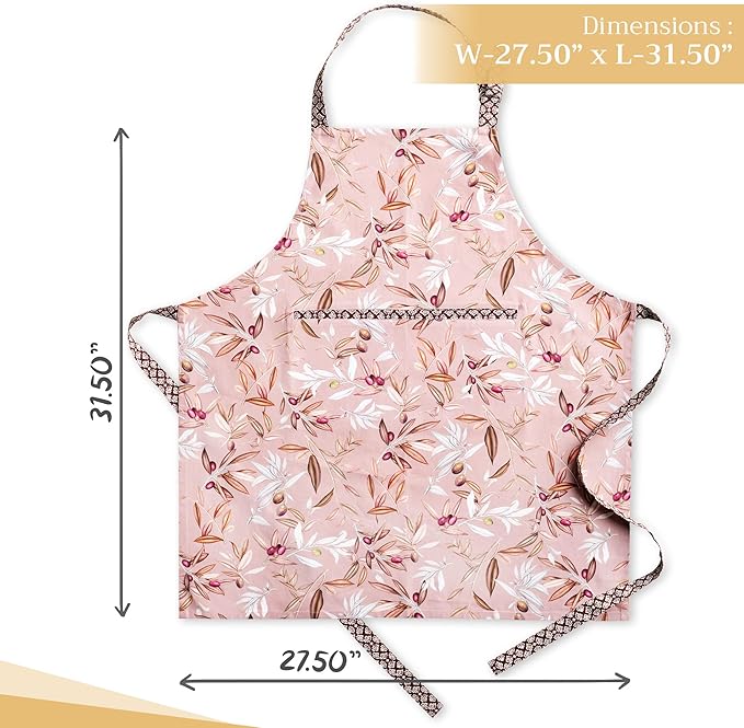 Maison d' Hermine 100% Cotton Apron for women with Pocket Kitchen Chef Apron for Men Cooking Gardening Server Waitress