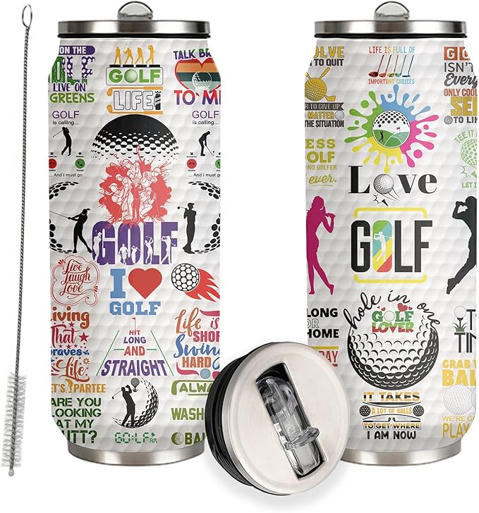 Golf Tumbler Cup 17oz Stainless Steel Insulated Travel Mug Tumblers Cup Golf Gift for Men Women Girls Mom,Christmas Women Golfers Gift for Female Golfers Golfing Lover