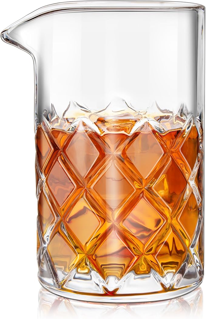 LIGHTEN LIFE Cocktail Glass, 20 oz Crystal Mixing Beaker, Old Fashioned Bar Stirring Glass
