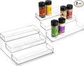 SIMPLEMADE 3-Tier Spice Rack Organizer - Versatile Storage Shelf for Kitchen, Bathroom, Bedroom & Office, Set of 2, Clear