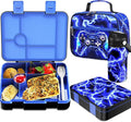 Bevalsa Kids Bento Lunch Box with 6 Compartment, Stainless Steel Metal Water Bottle, Insulated Bag & Utensils, BPA-Free Leakproof Food Container for School Boys Girls, Back To School Gift