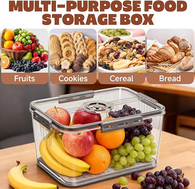 Bread Box for Kitchen Countertop | Airtight Bread Storage Container with New Upgrade Time Recording Lid – Bread Keeper for Homemade Bread, Donuts, Bagels, Toast, and Cookies
