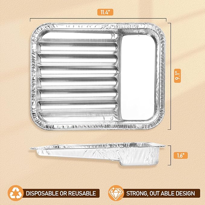 Drip Pans Liner for GE Profile Indoor Smoker 30-pack Drip Tray Liner for GE Indoor Smoker Grease Catch Pan Liners Replacement