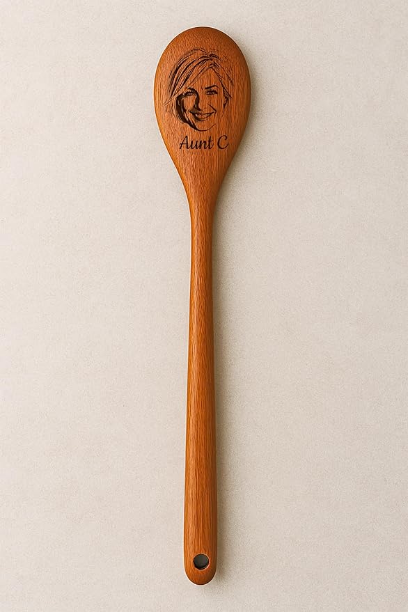 Custom Mom Gifts, Personalized Engraved Wooden Spoon, Gift Mother's Day for Grandma, Mama Photo Gift, Birthday Gifts For Women, Her, Chef, Baking, Cooking, Housewarming, Kitchen Spoon