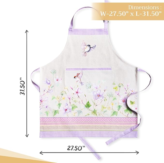 Maison d' Hermine 100% Cotton Apron for women with Pocket Kitchen Chef Apron for Men Cooking Gardening Server Waitress