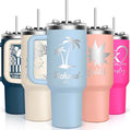 Personalized Tumbler with Pictures Text Name, Custom Double Wall Insulated Tumbler, 20oz Coffee Tumbler with lid and straw, Personalized Birthday Gifts for Women Men Friend Christmas (40oz Engraved)
