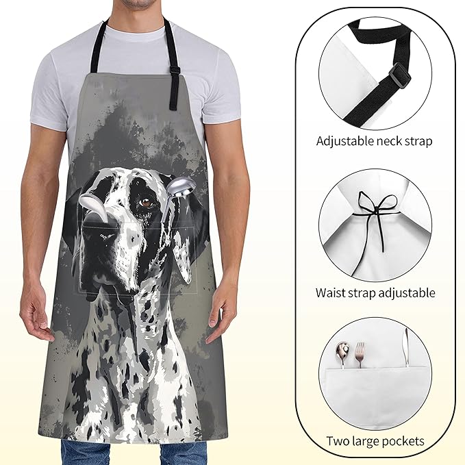 Fun Space Adventure Apron for Women with Rocket and Planet,28x33in