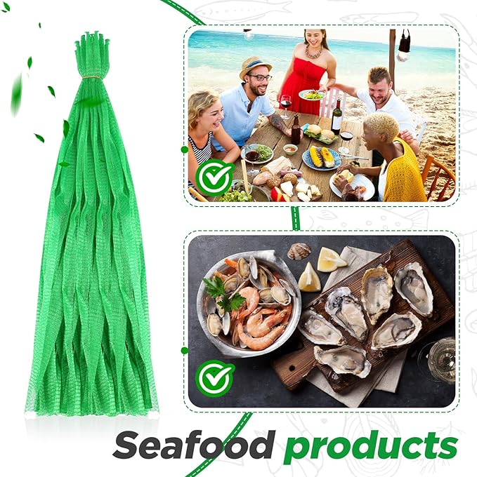 Windyun 1500 Pcs 20 Inch Mesh Produce Bags Reusable Nylon Netting Bulk, Fits Storage Egg Vegetable Seafood Fruits Grocery Bags(Green)