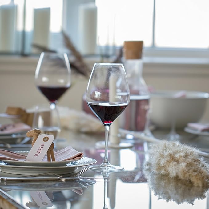 Holmegaard Cabernet Burgundy Glass, Clear, 9.6" H x 4.1" D, 23.3 oz, Set of 6, Designed by Peter Svarrer, Gift Box Included