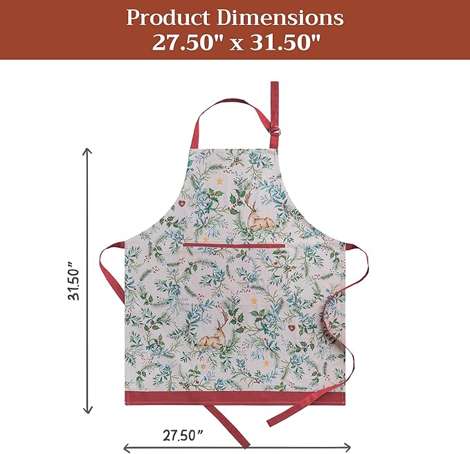 Maison d' Hermine 100% Cotton Apron for women with Pocket Kitchen Chef Apron for Men Cooking Gardening Server Waitress