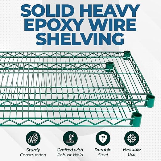 NSF Approved Heavy Duty Epoxy Wire Shelf for Kitchens, Utility Rooms, Storage, Offices & Home