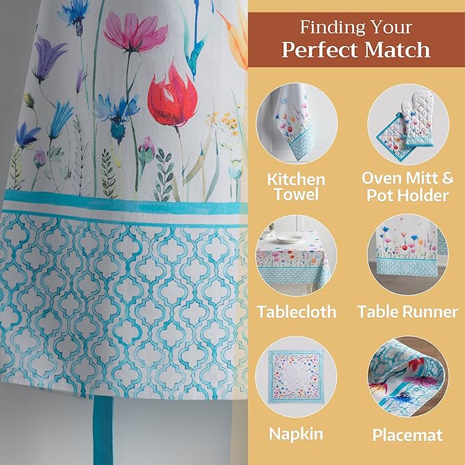 Maison d' Hermine 100% Cotton Apron for women with Pocket Kitchen Chef Apron for Men Cooking Gardening Server Waitress