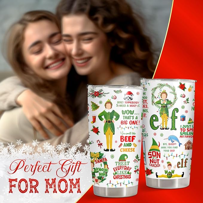 34HD Gifts for Christmas, Christmas Tumbler with Lid 20 oz Stainless Steel, Birthday Gifts for Women