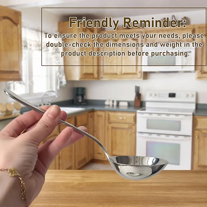 Small Deep Serving spoons -18/10 Stainless Steel scoop spoons perfect for gravies and sauces,Dishwasher Safe 7.7 inch,(2Pack)