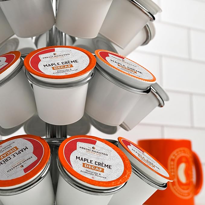Fresh Roasted Coffee, Decaf Maple Crème, Flavored Coffee Pods, 24 Count