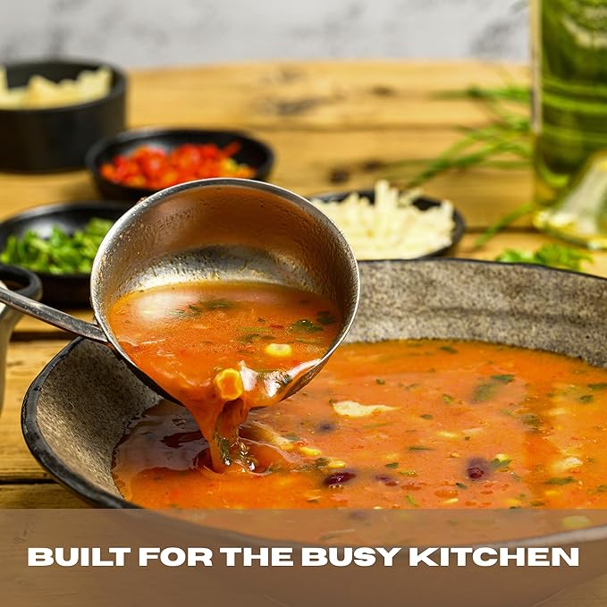 2 Ounce, 6" Stainless Steel Ladle – Heavy Duty Metal Soup Ladle for Cooking and Serving – Commercial Grade Kitchen Utensil for Home or Restaurant Use