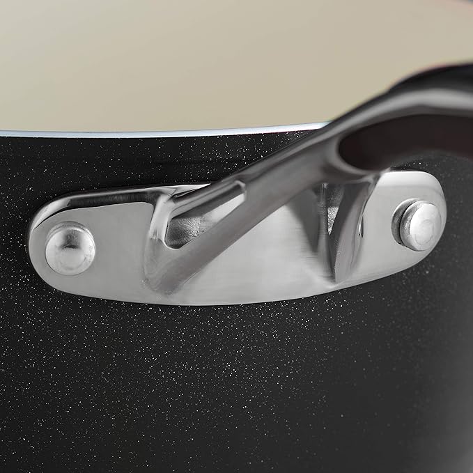 Tramontina Ceramica Deluxe 3-Quart Sauce Pan with Glass Lid, Ceramic Non Stick Saucepan, Oven-Safe, Metallic Black