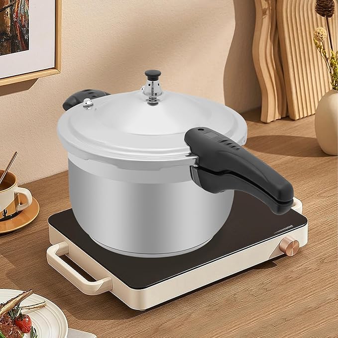 Stainless Steel Pressure Cooker Small Pressure Pot 80Kpa High Security Pressure Canner with Handle for Home Restaurants (8L/8.45Qt)