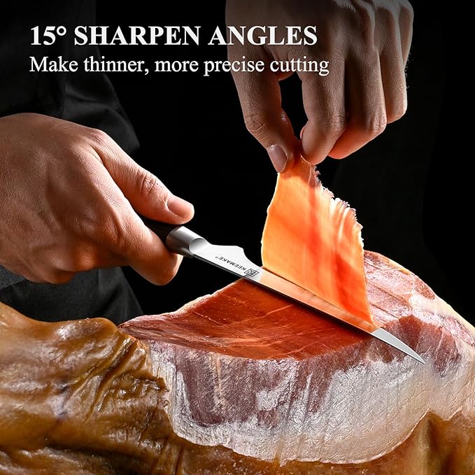 KEEMAKE Boning Knife 6 Inch, Super Sharp Fish Fillet Knife, High Carbon Stainless Steel Deboning Knives, Professional Boning Knives for Meat Cutting Poultry, Pakkawood Handle with Gift Box