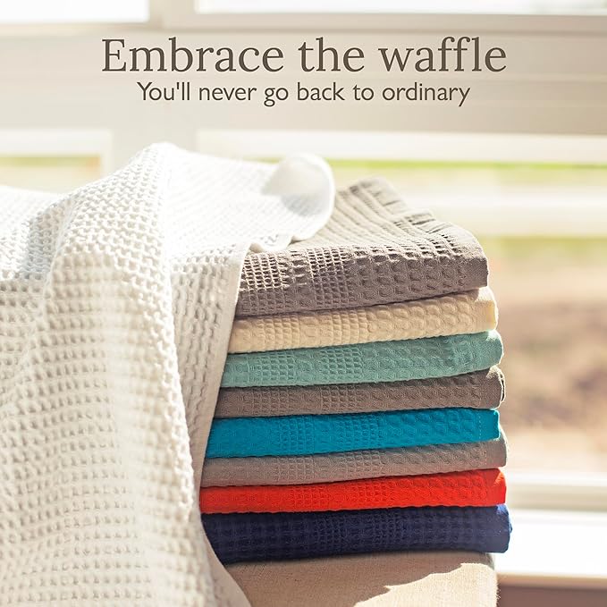 GILDEN TREE Waffle Bath Sheet Large Bath Towels Quick Dry Thin Body Towels, 40x80 Oversized Bath Towels for Adults, 2 Pack Bath Sheet Set, Classic Style (White)
