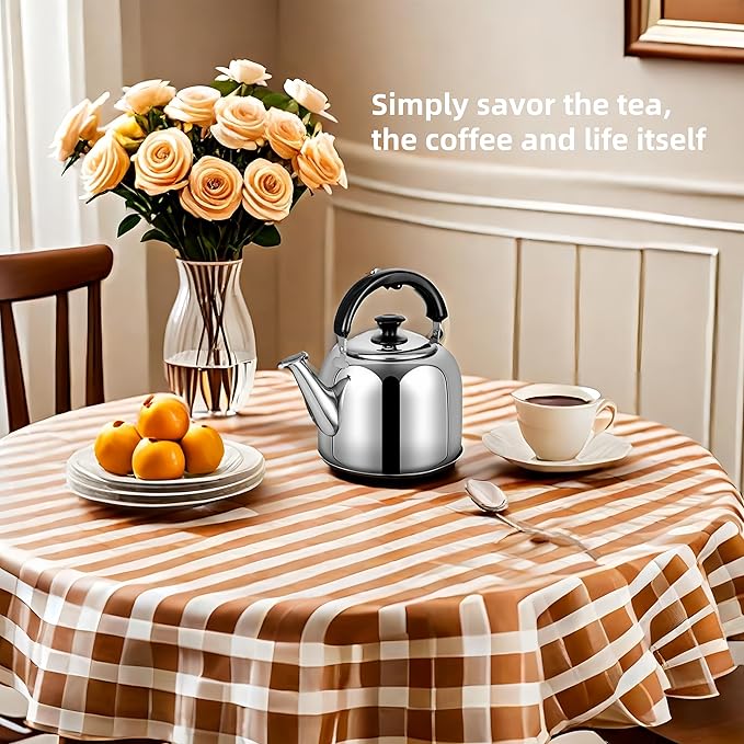 Whistling Stovetop Tea Kettle,Food Grade 316 Stainless Steel,Hot Water Fast to Boil,Stovetop Kettle with Ergonomic Handle,3.1 Quart Capacity