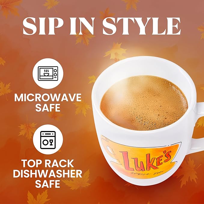 Silver Buffalo Gilmore Girls Luke's Diner Logo Ceramic Coffee Mug, 18 Ounces