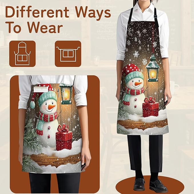 Cooking Aprons for Men and Women,Adjustable Bib Chef Apron with 2 Pockets, Soft and Durability Kitchen Apron
