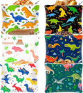 Chumia 6 Pcs Reusable Snack Bags Christmas Gifts Food Safety Washable Snack Bags Lunch with Zipper Portable Sandwich Bag Food Storage Pouch Double Layer(Dinosaur,7 x 7 Inches)
