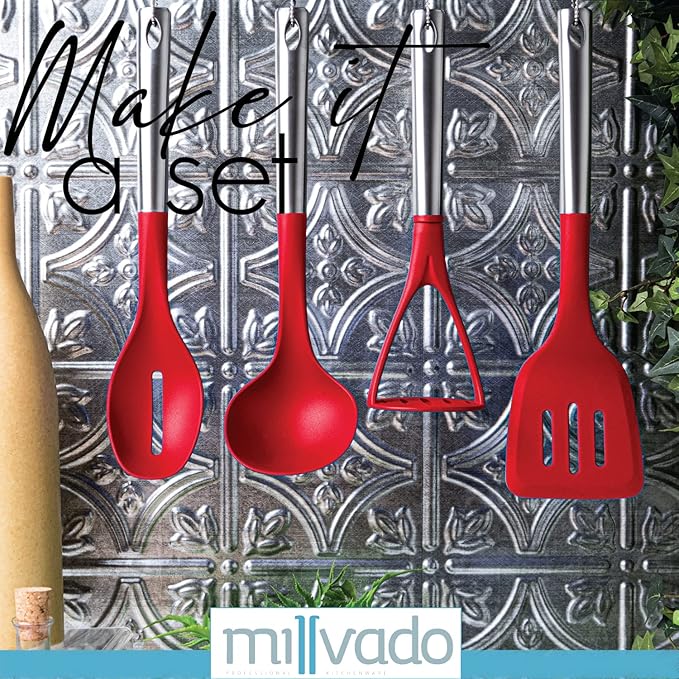 Red Nylon & Stainless Steel Classic Soup Ladle, 13 Inch, Kitchen Ladle, 1 Piece