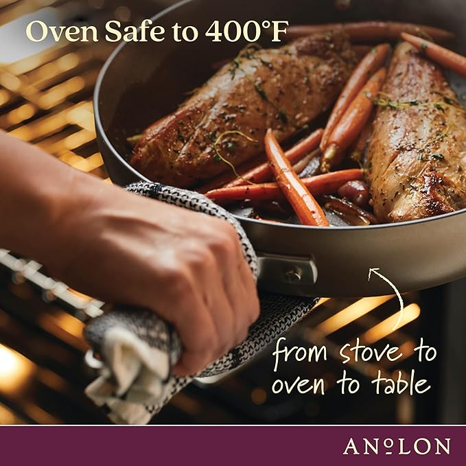 Anolon Advanced Home Hard-Anodized Nonstick Skillets (2 Piece Set- 10.25-Inch & 12.75-Inch, Bronze)