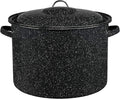 Granite Ware 21-Quart Stockpot, Large Capacity for Soups, Stews, Pasta - Durable Graniteware with Non-Stick Surface for Easy Cleaning - Chip-Resistant & Even Heat Distribution (Speckled Black)